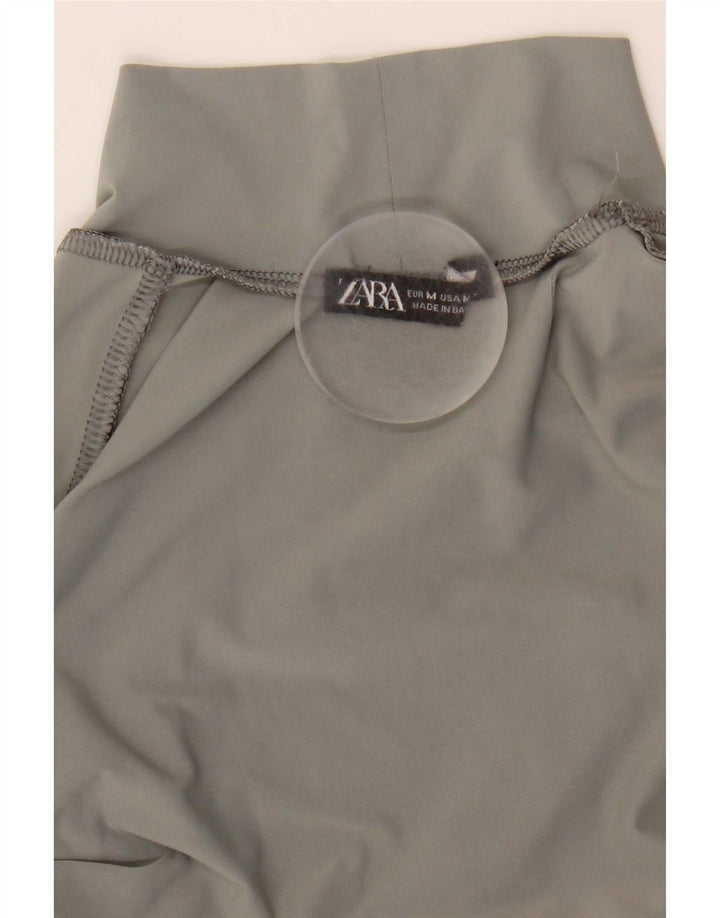 Женское боди с длинными рукавами Zara UK 12, нейлон среднего серого цвета
