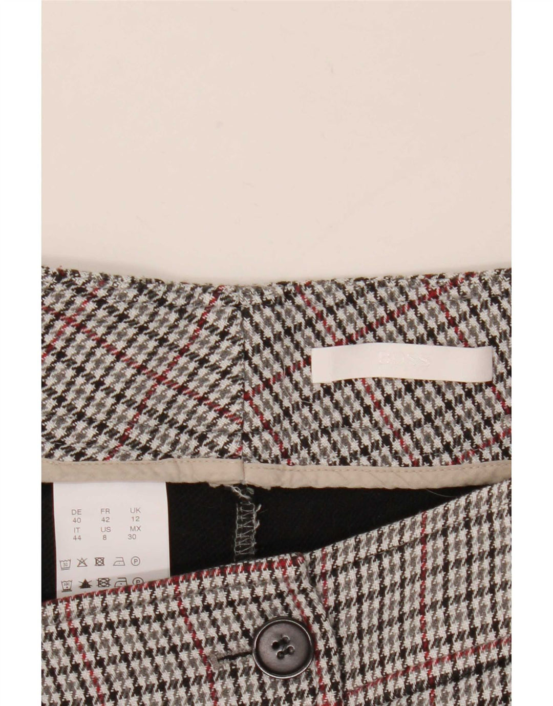 Брюки женские Hugo Boss UK 12 Medium W32 L27 Серые с узором "гусиные лапки"