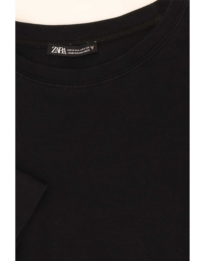 Женское платье-футболка Zara UK 14, средний черный