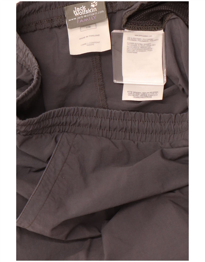 JACK WOLFSKIN Спортивные шорты для мальчиков 15-16 лет, серые, полиамид