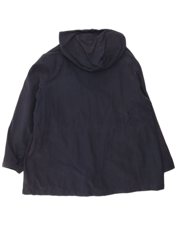 Женская парка Marks & Spencer с капюшоном UK 24 4XL Темно-синий хлопок