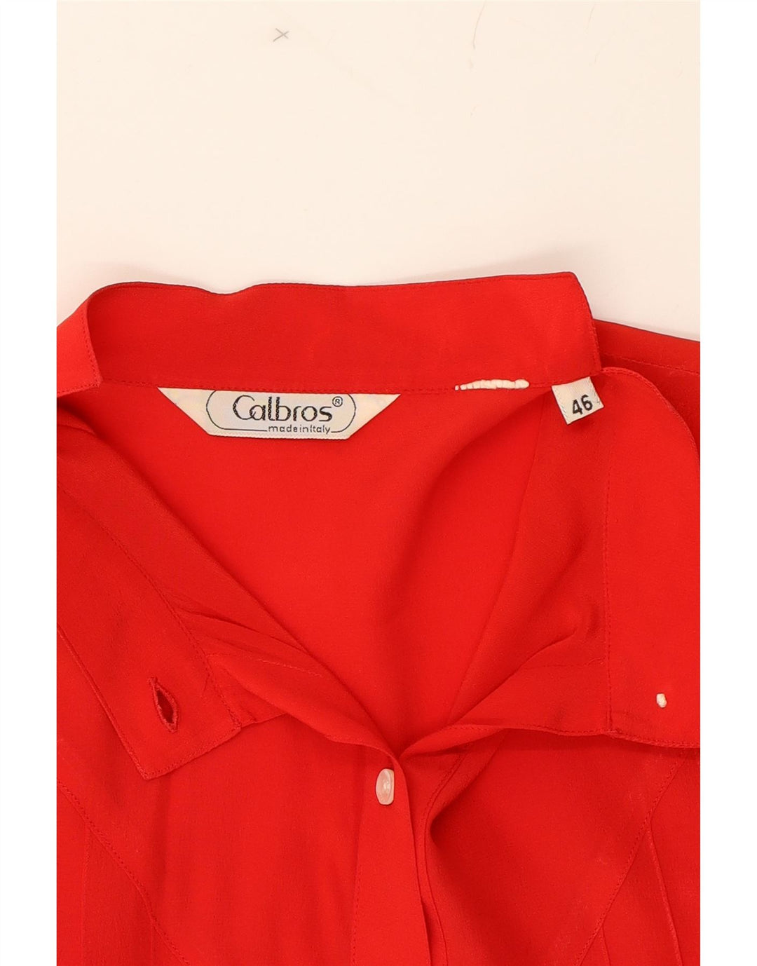VINTAGE Womens Shirt Blouse IT 46 Large Red Acetate Vintage Vintage and Second-Hand Vintage from Messina Hembry 