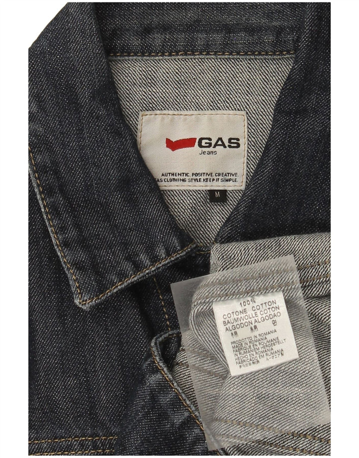 Женская укороченная джинсовая куртка Gas UK 12, средний темно-синий хлопковый цвет