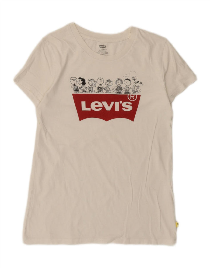 Женская футболка Levi's с рисунком арахиса Top UK 6 XS Белая