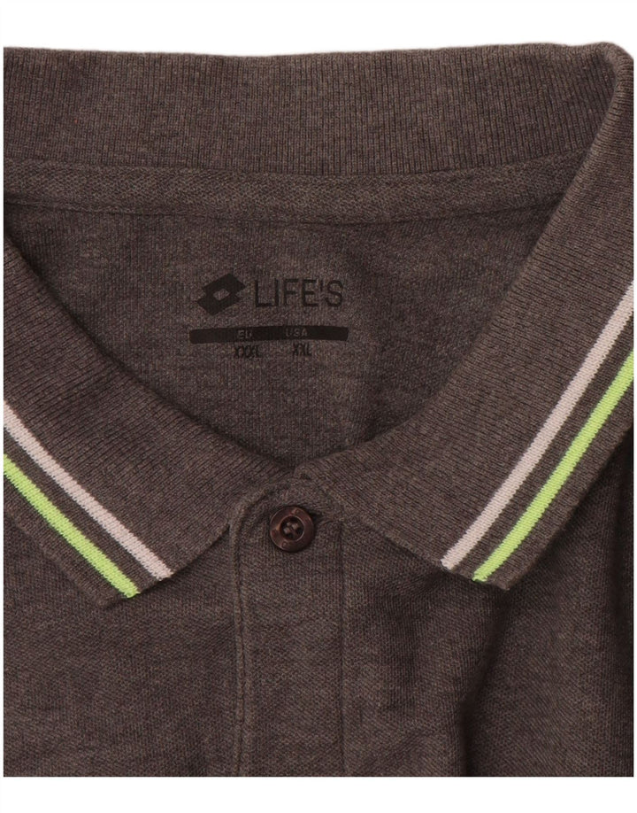 LOTTO Мужская рубашка-поло 2XL серая, хлопок