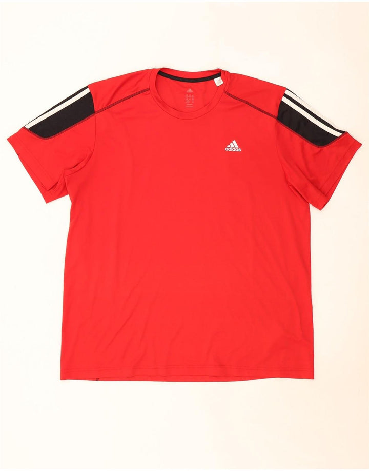 Мужская футболка ADIDAS Climalite Top 2XL Красный полиэстер с цветными блоками