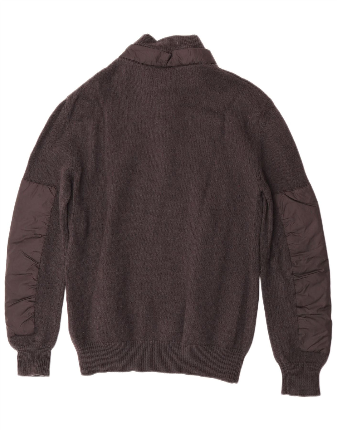 Moncler Мужской джемпер с воротником на молнии, большой серый шерстяной свитер