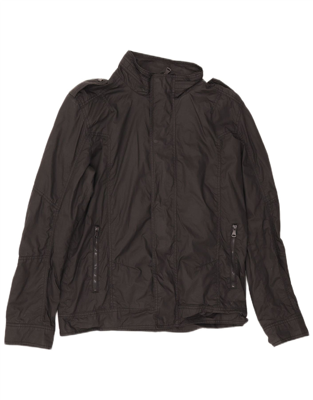 Мужская куртка ZARA в стиле милитари UK 42 XL, черный хлопок