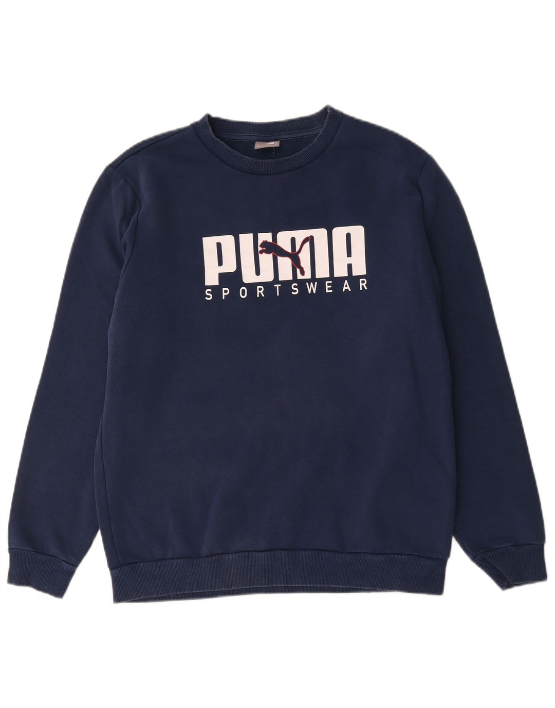Мужской свитшот с рисунком Puma, средний темно-синий хлопковый джемпер