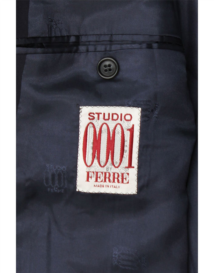 Мужской пиджак Ferre с 2 пуговицами IT 54 2XL Темно-синий из натуральной шерсти