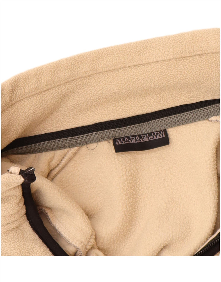 Женская флисовая куртка NAPAPIJRI UK 14, большой размер, бежевый полиэстер с цветными блоками