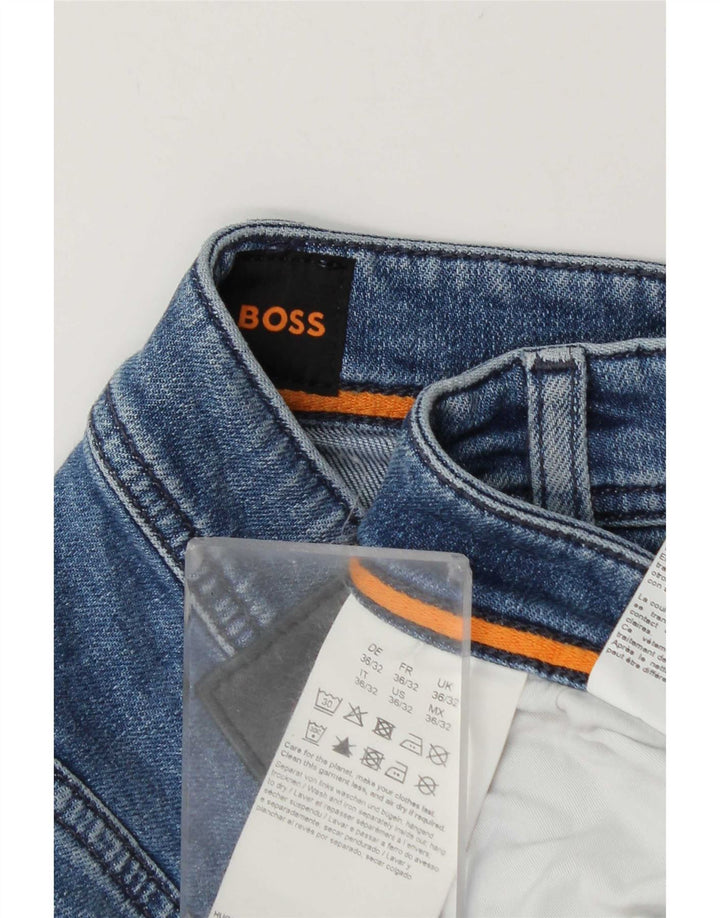 Мужские узкие джинсы Hugo Boss W36 L32 синие, хлопок
