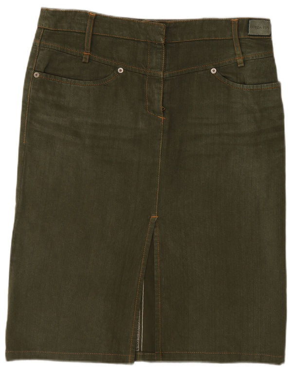 Patrizia Pepe Женская джинсовая юбка IT 42 Medium W30 Хаки Хлопок
