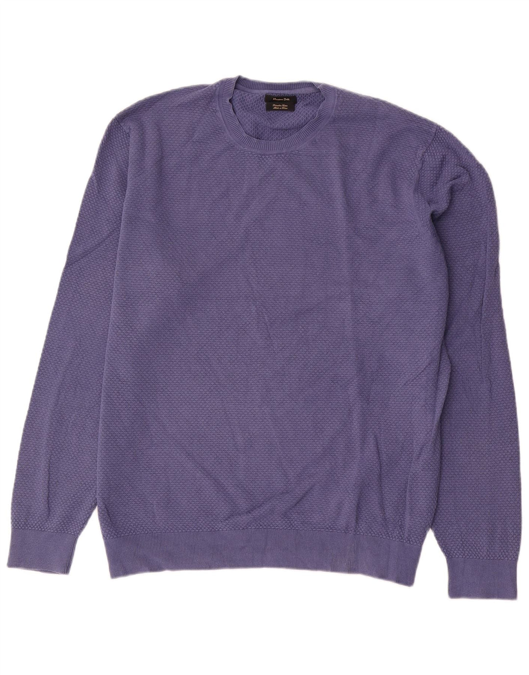 Мужской джемпер с круглым вырезом Massimo Dutti XL, синий хлопок