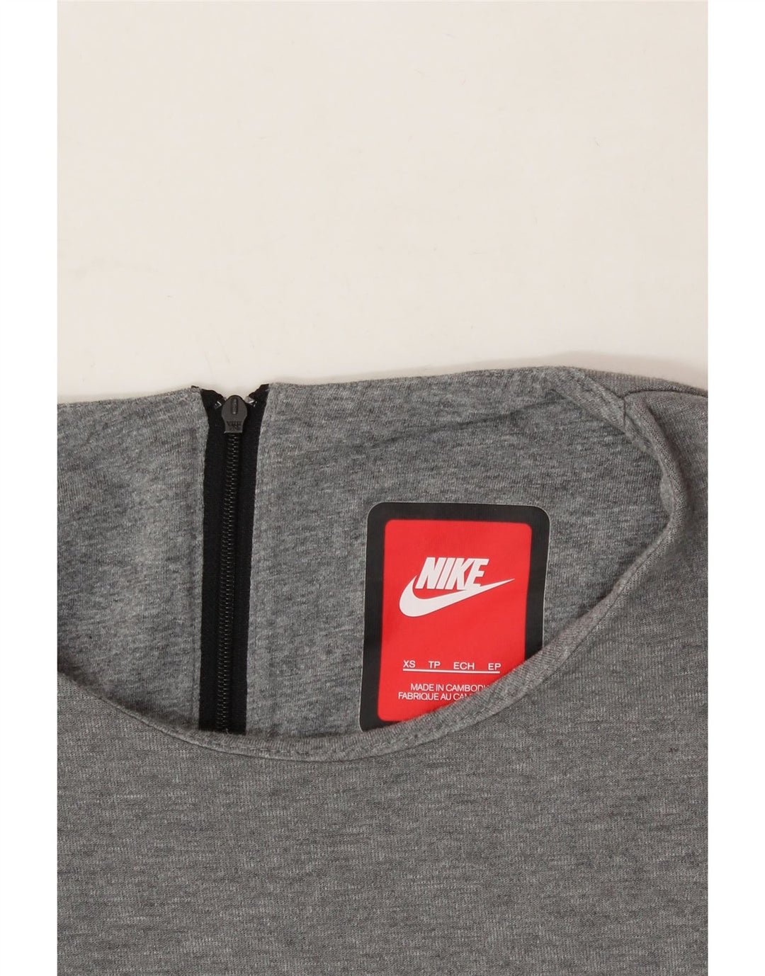 NIKE Womens Oversized Sweatshirt Jumper UK 6 XS Grey Cotton Vintage Nike and Second-Hand Nike from Messina Hembry 