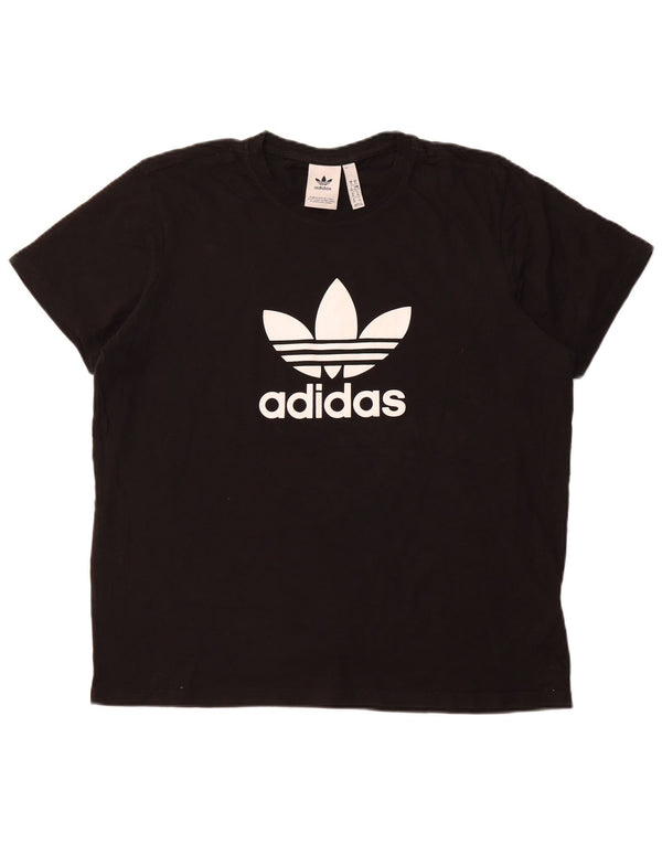 Женская футболка с рисунком ADIDAS Top UK 18 XL, черный хлопок