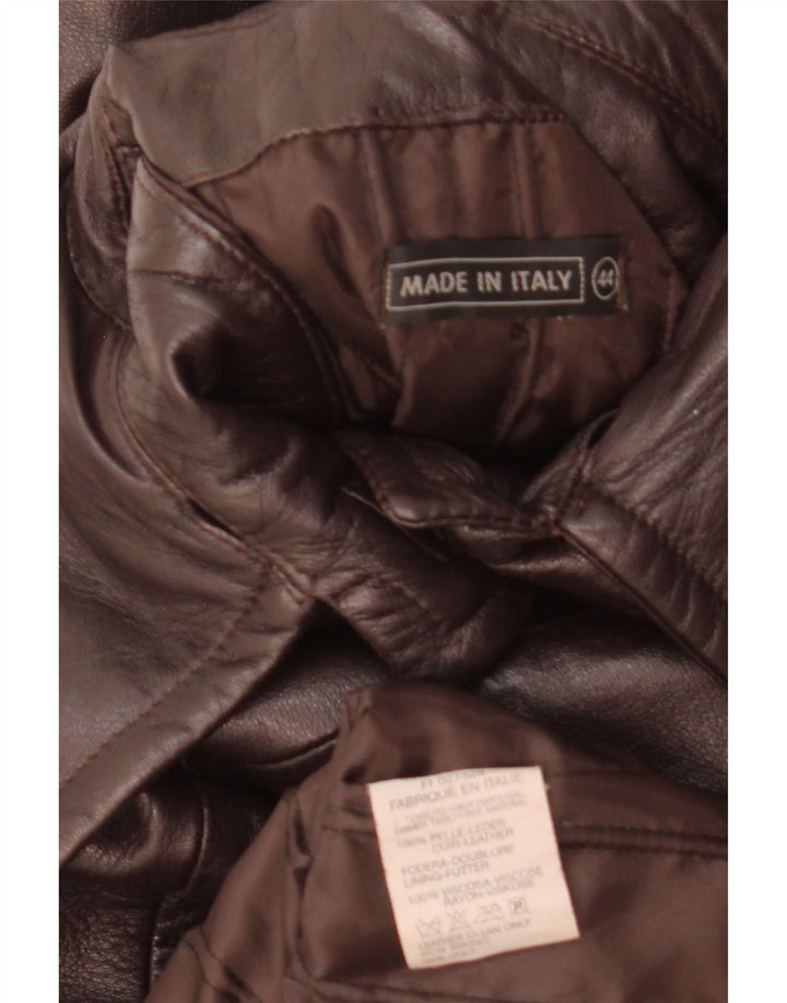 Винтажное женское кожаное пальто IT 44 Medium Brown Leather