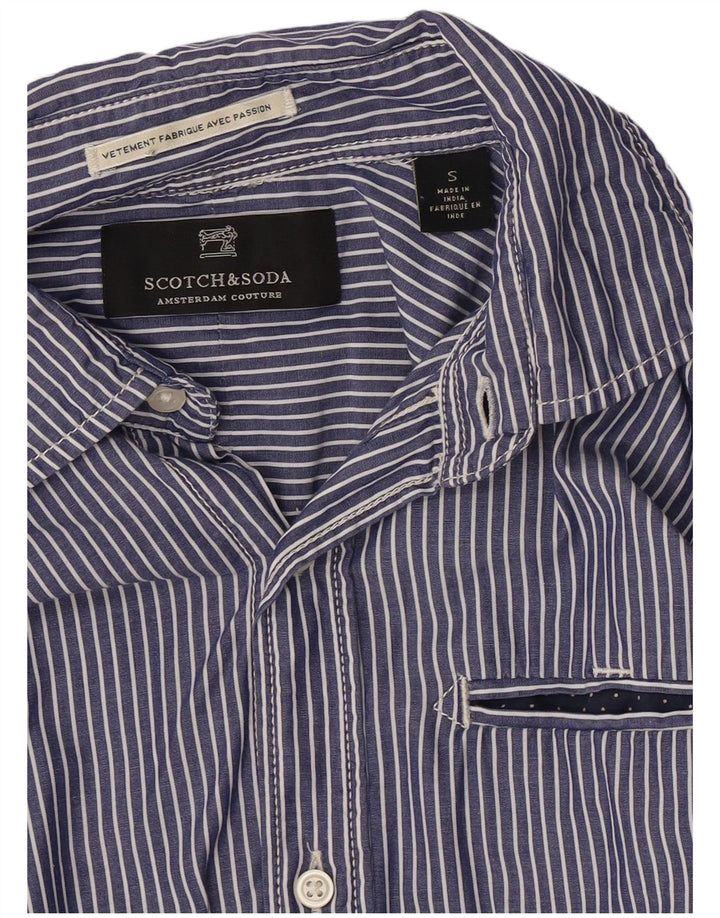 Мужская рубашка Scotch & Soda, хлопковая маленькая синяя полоска