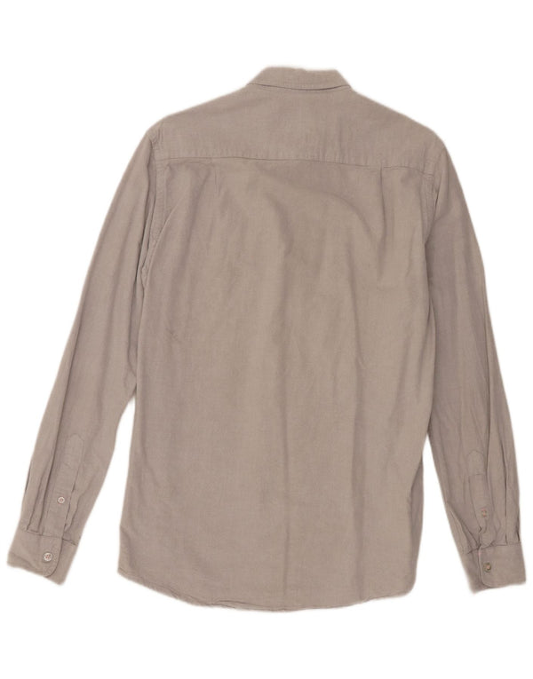 Crew Clothing Мужская рубашка из хлопка среднего серого цвета