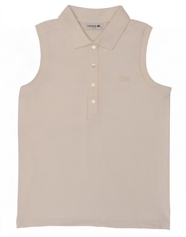Lacoste Женская рубашка-поло без рукавов Slim Fit EU 36, маленькая белая