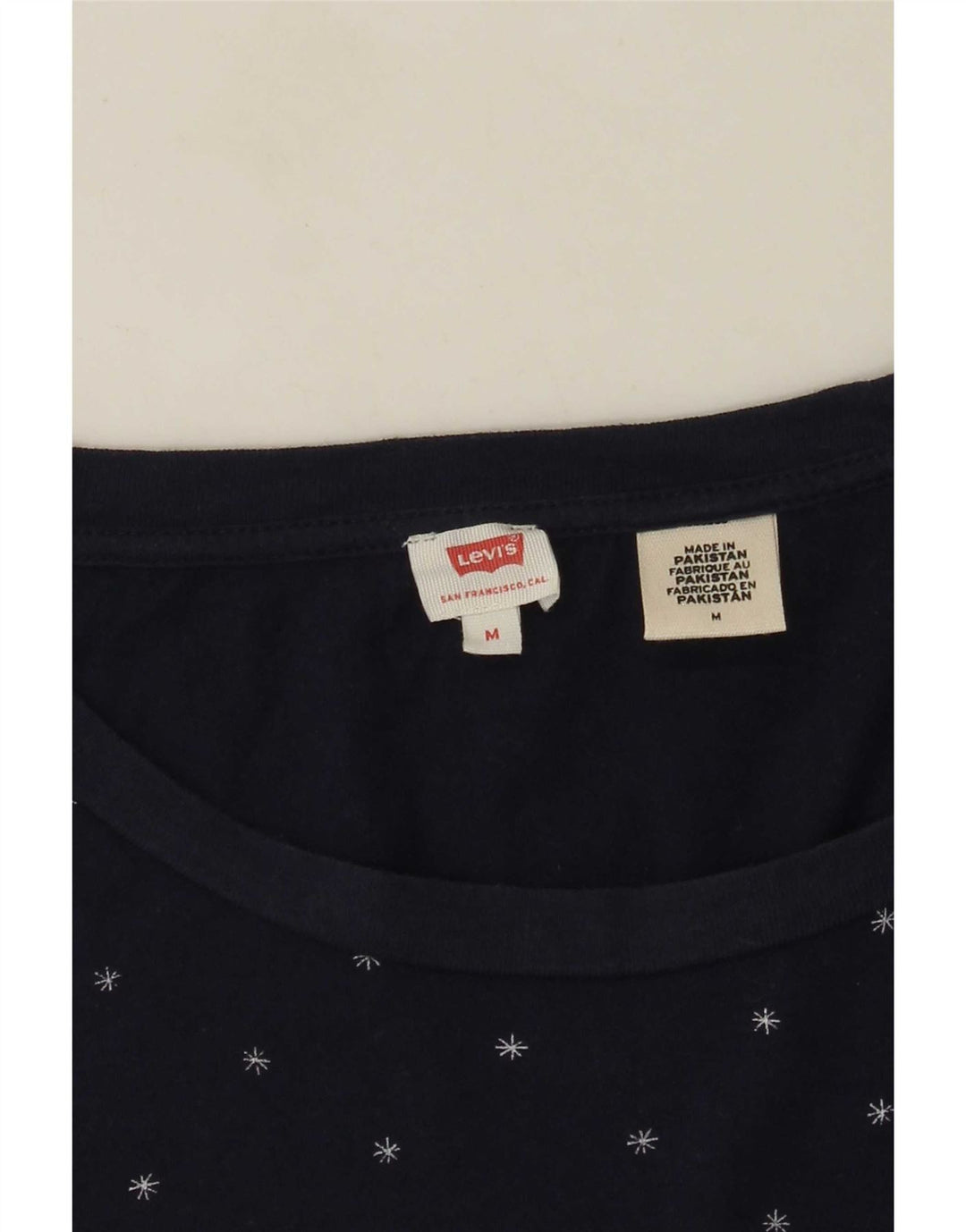 Женская футболка Levi's Top UK 14 Medium Navy Blue Spotted