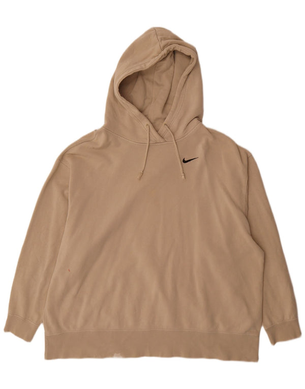Женский джемпер с капюшоном оверсайз Nike UK 22 2XL, бежевый, хлопок
