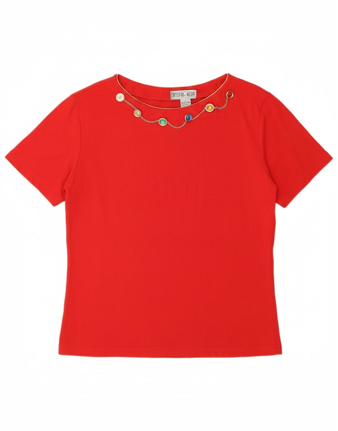 VINTAGE Womens Blouse Top UK 16 Large Red Cotton Vintage Vintage and Second-Hand Vintage from Messina Hembry 