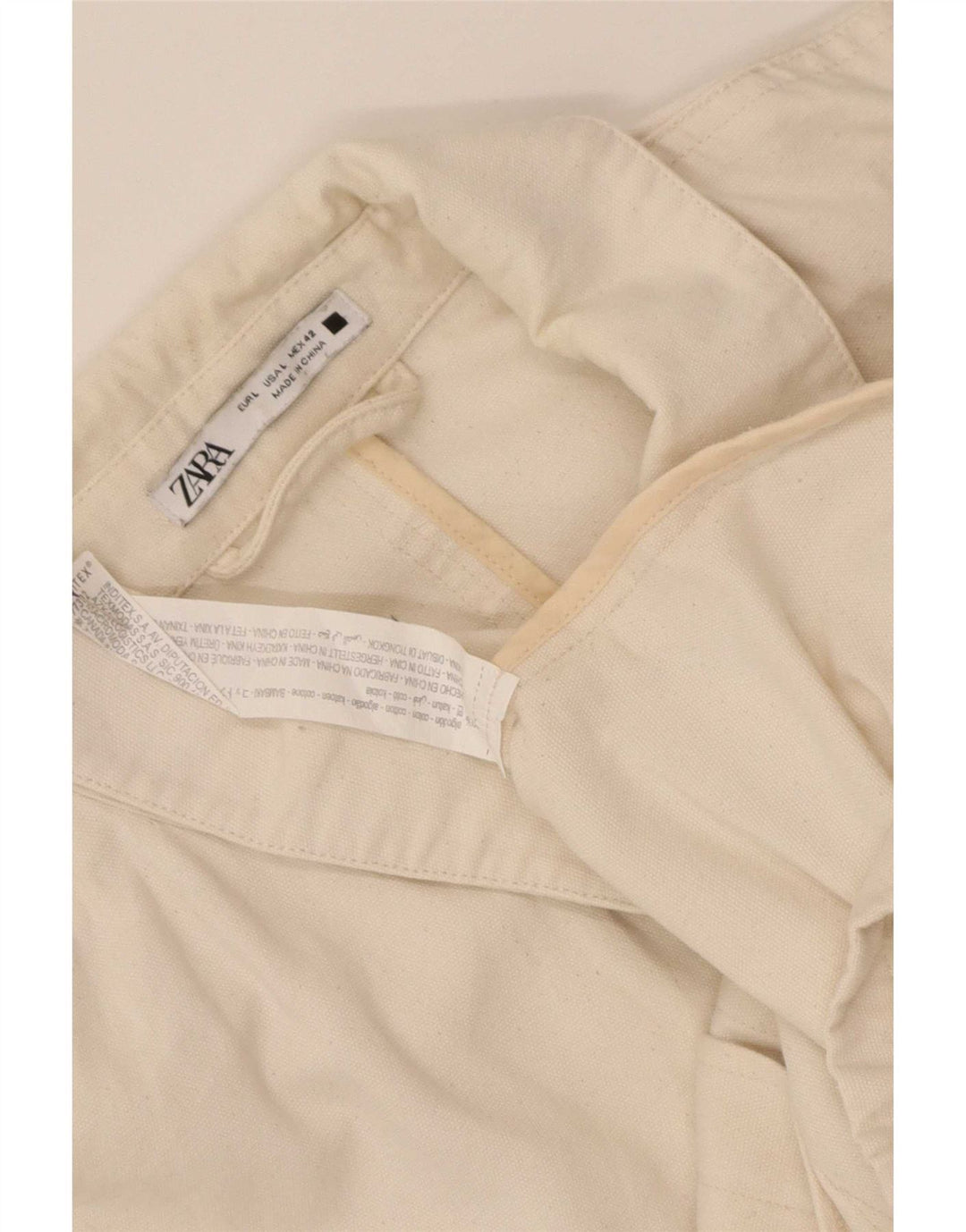 Мужская куртка Zara UK 40, большая, бежевая, хлопок
