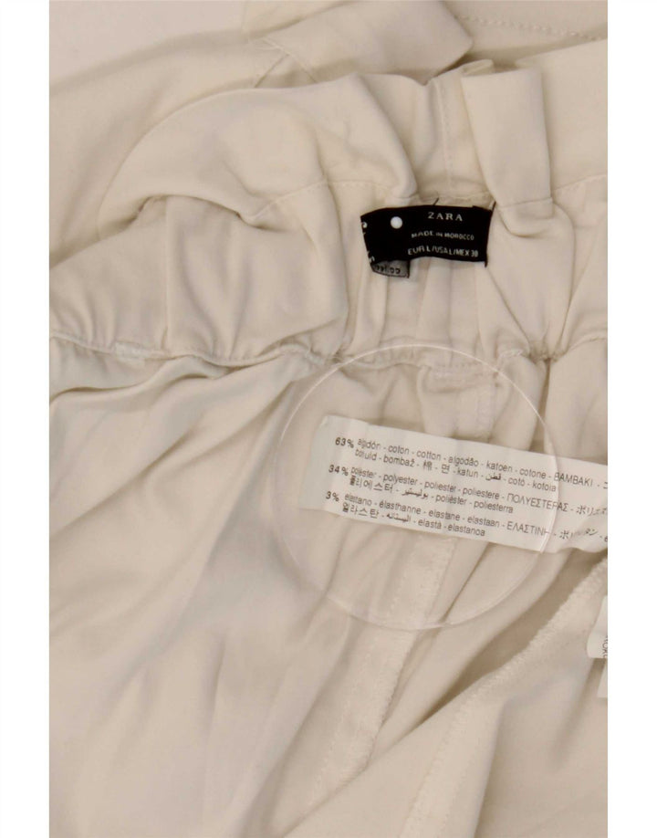 Zara Женская юбка-трапеция, большая W32, белый хлопок
