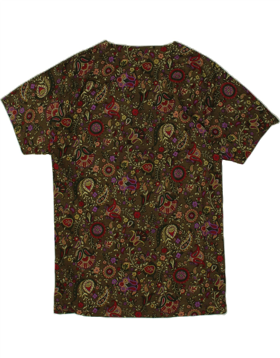 VINTAGE Womens Basic Dress UK 12 Medium Green Floral Vintage Vintage and Second-Hand Vintage from Messina Hembry 