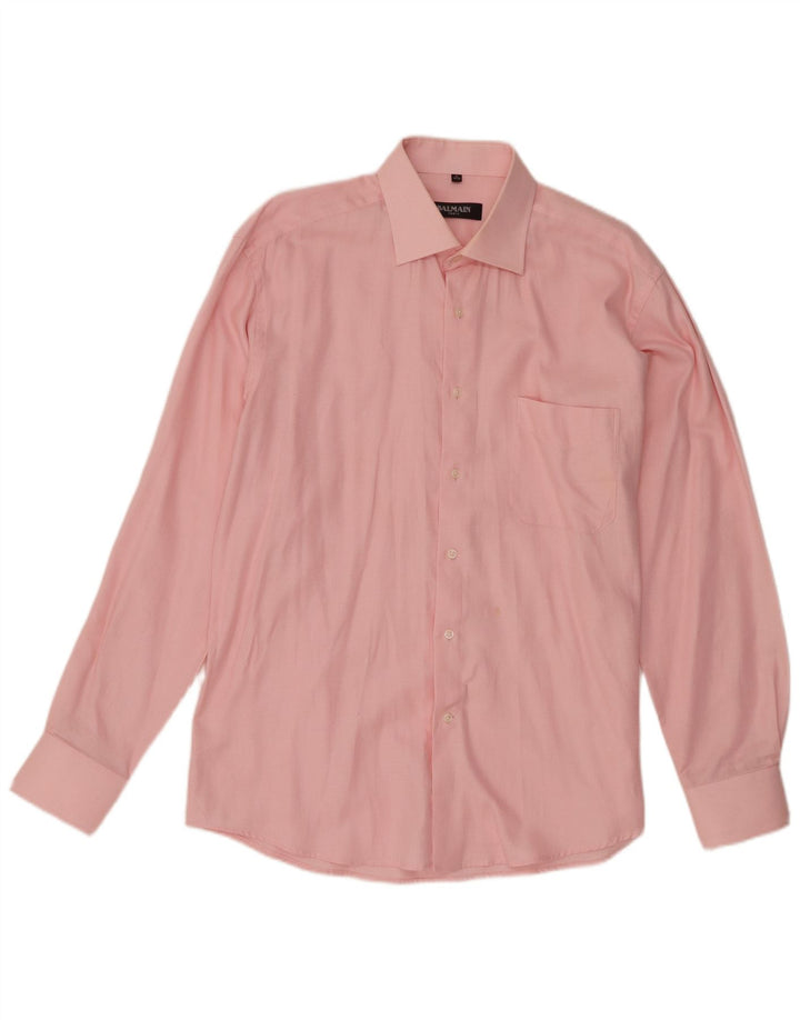 Мужская рубашка Balmain, размер 41/42, большая розовая хлопковая ткань