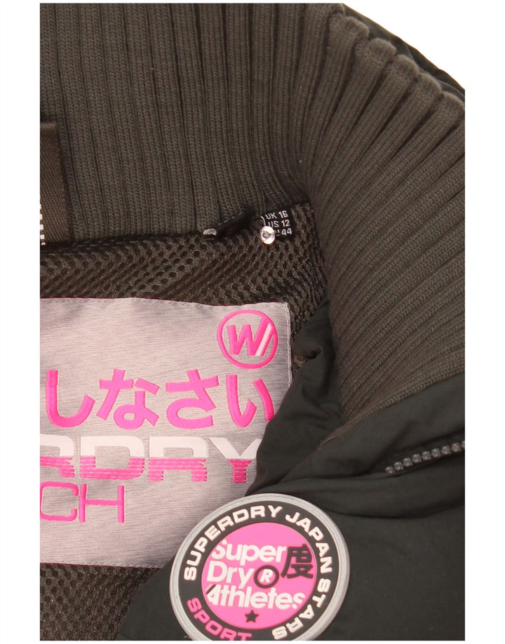 Женская утепленная куртка с капюшоном Superdry UK 16, большой зеленый полиэстер