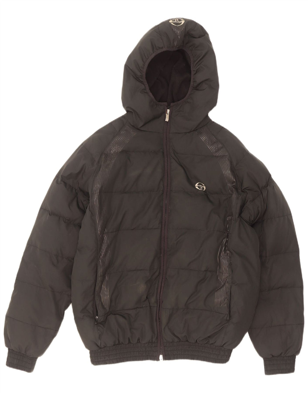 Мужская утепленная куртка с графическим рисунком Sergio Tacchini UK 38, средний черный полиэстер