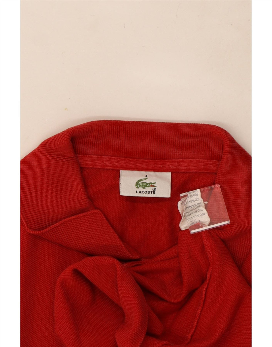 Мужская рубашка-поло Lacoste, размер 4, средний красный хлопок, размер 4
