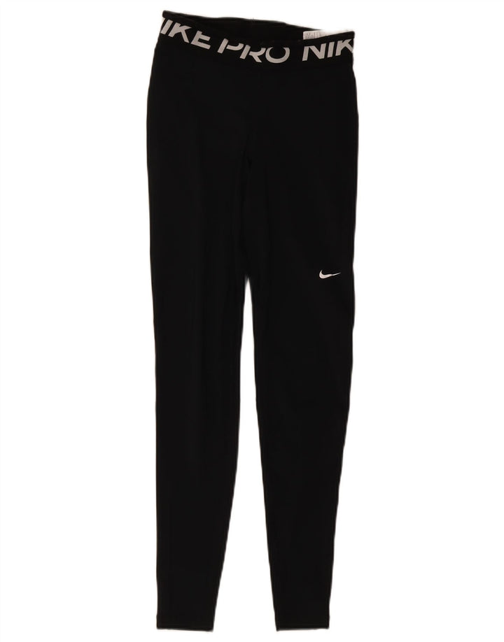 Женские леггинсы с рисунком Nike Dri Fit UK 4 XS, черный полиэстер