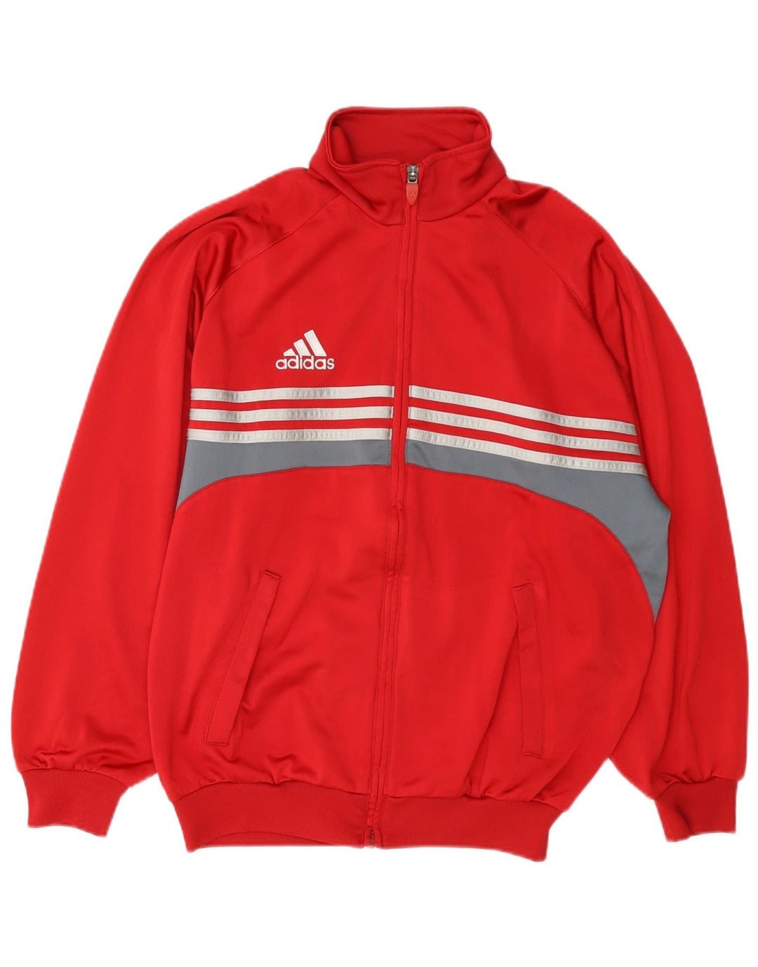 Мужская спортивная куртка Adidas UK 34/36, маленький красный полиэстер с цветными блоками