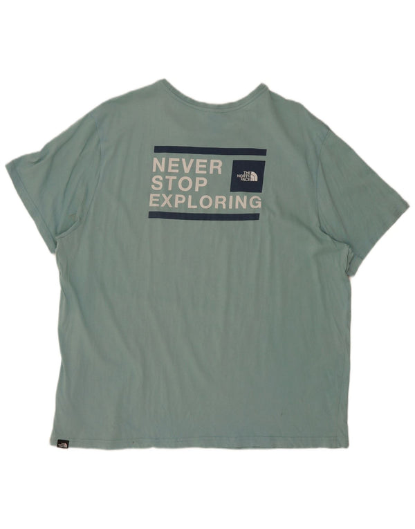 Мужская футболка с рисунком The North Face, 2XL, синяя, хлопок