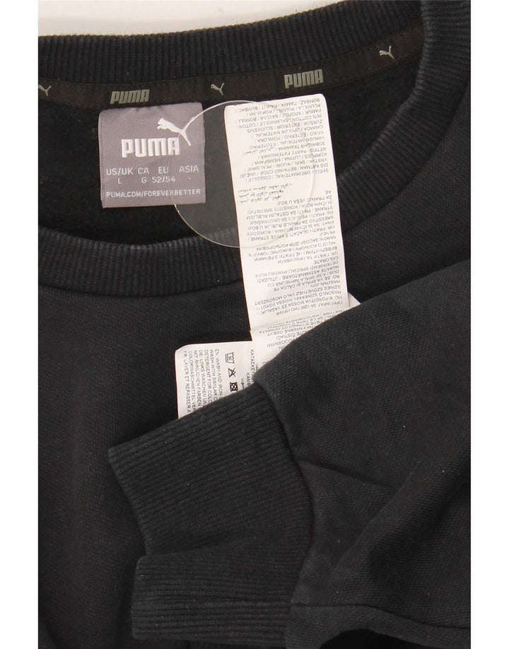 Мужской свитер Puma, большой черный хлопковый джемпер