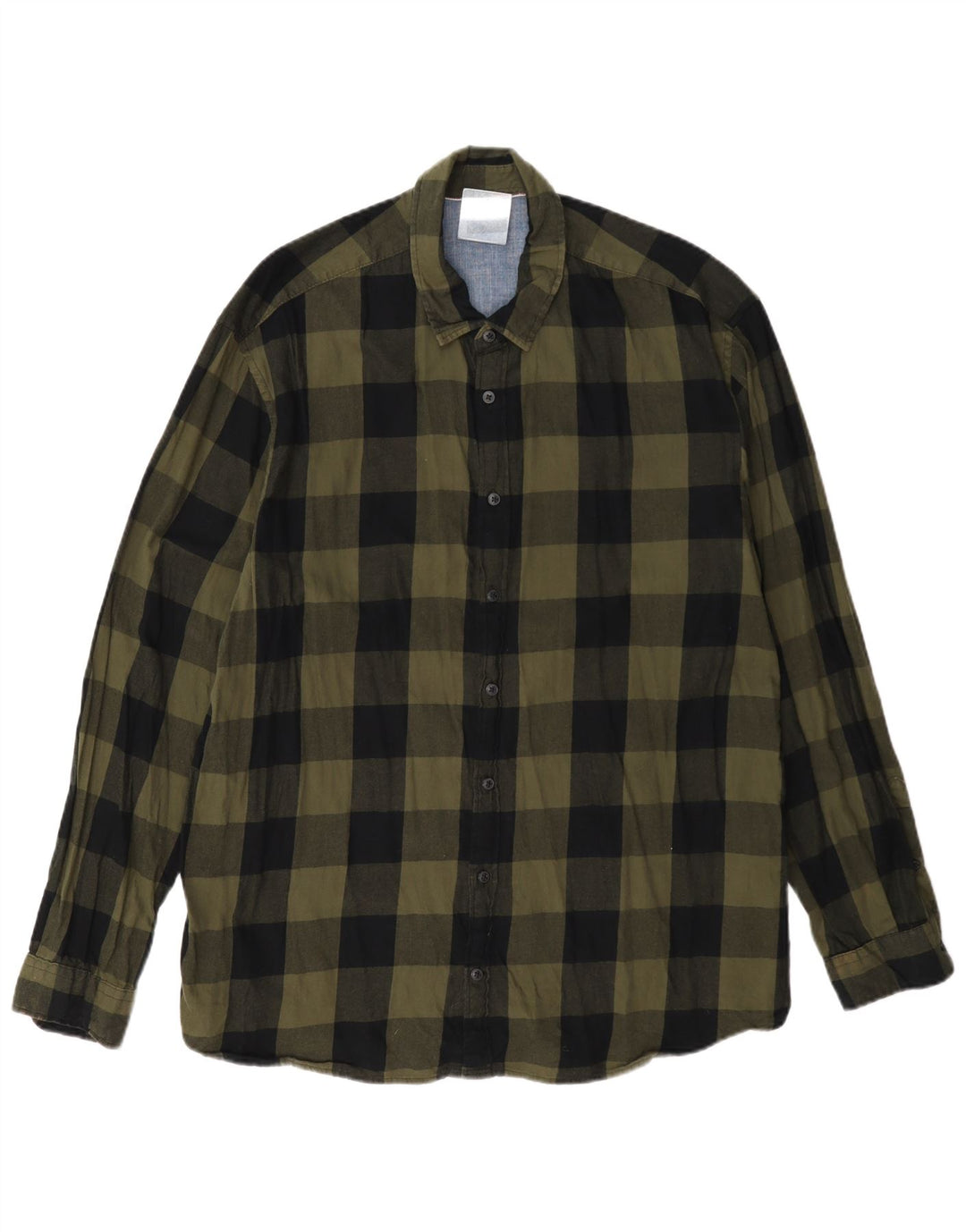 Мужская фланелевая рубашка Jack & Jones XL, зеленая хлопковая клетка в мелкую клетку