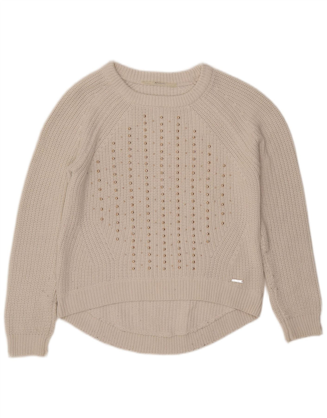 Женский свободный джемпер с вырезом «лодочка» GUESS, Великобритания, 6 маленьких размеров, белый хлопок