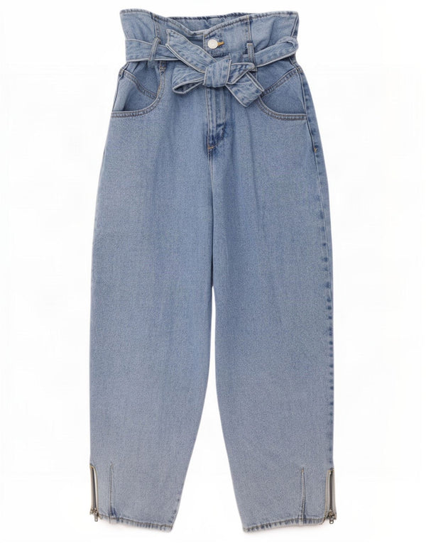 Женские джинсы свободного кроя с высокой талией Zara EU 32 2XS W22 L24, синие, хлопок