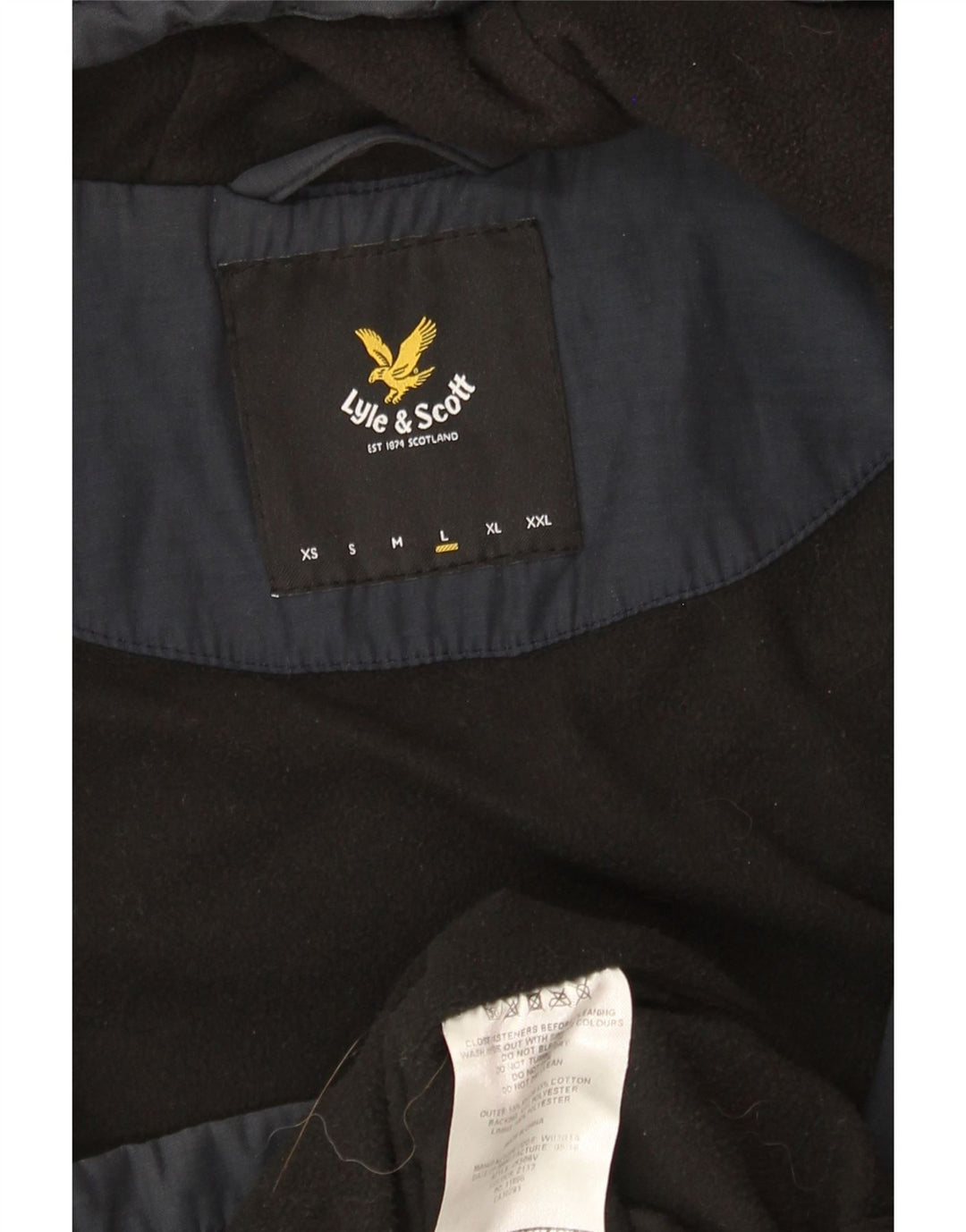 Мужская ветровка с капюшоном LYLE & SCOTT UK 40, большая темно-синяя нейлоновая куртка