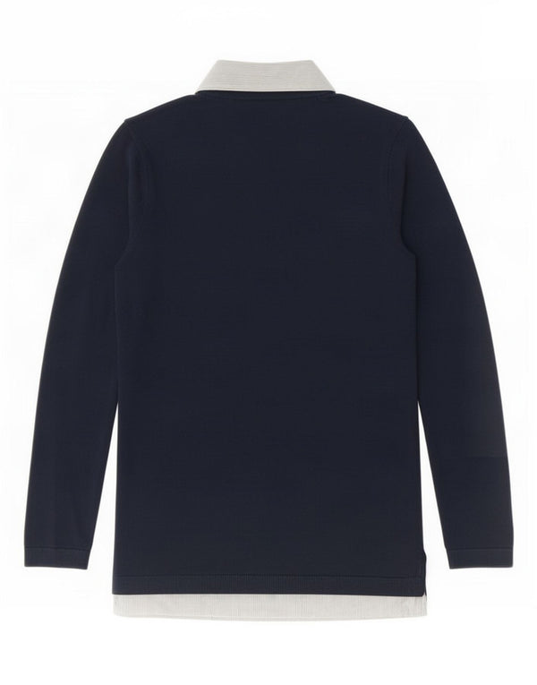 Женская рубашка-поло с длинным рукавом Tommy Hilfiger UK 6 XS Темно-синяя в полоску