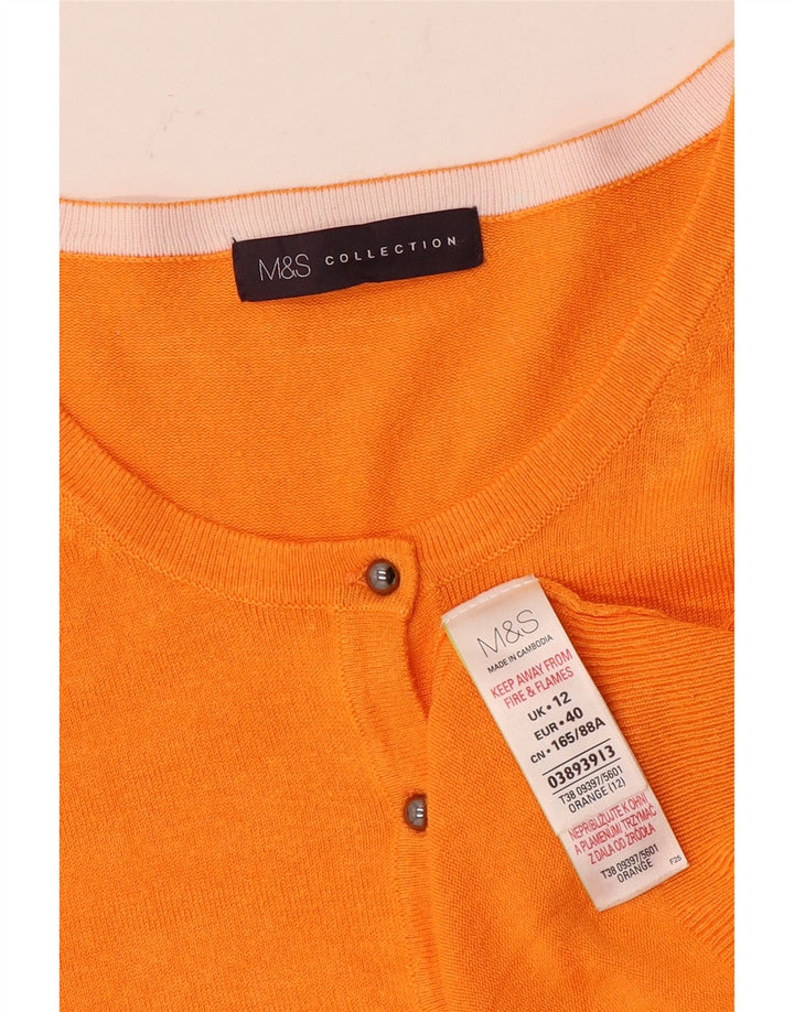 Женский кардиган Marks & Spencer UK 12 средний оранжевый вискозный