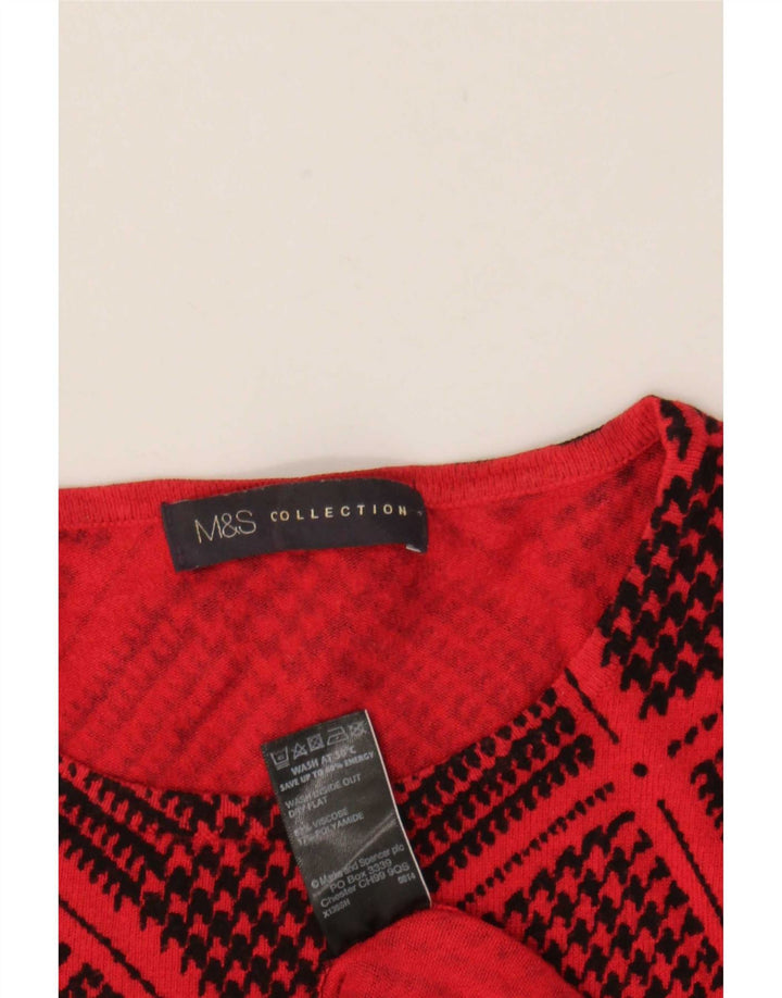 Женский джемпер с вырезом «лодочка» Marks & Spencer UK 12, средний красный