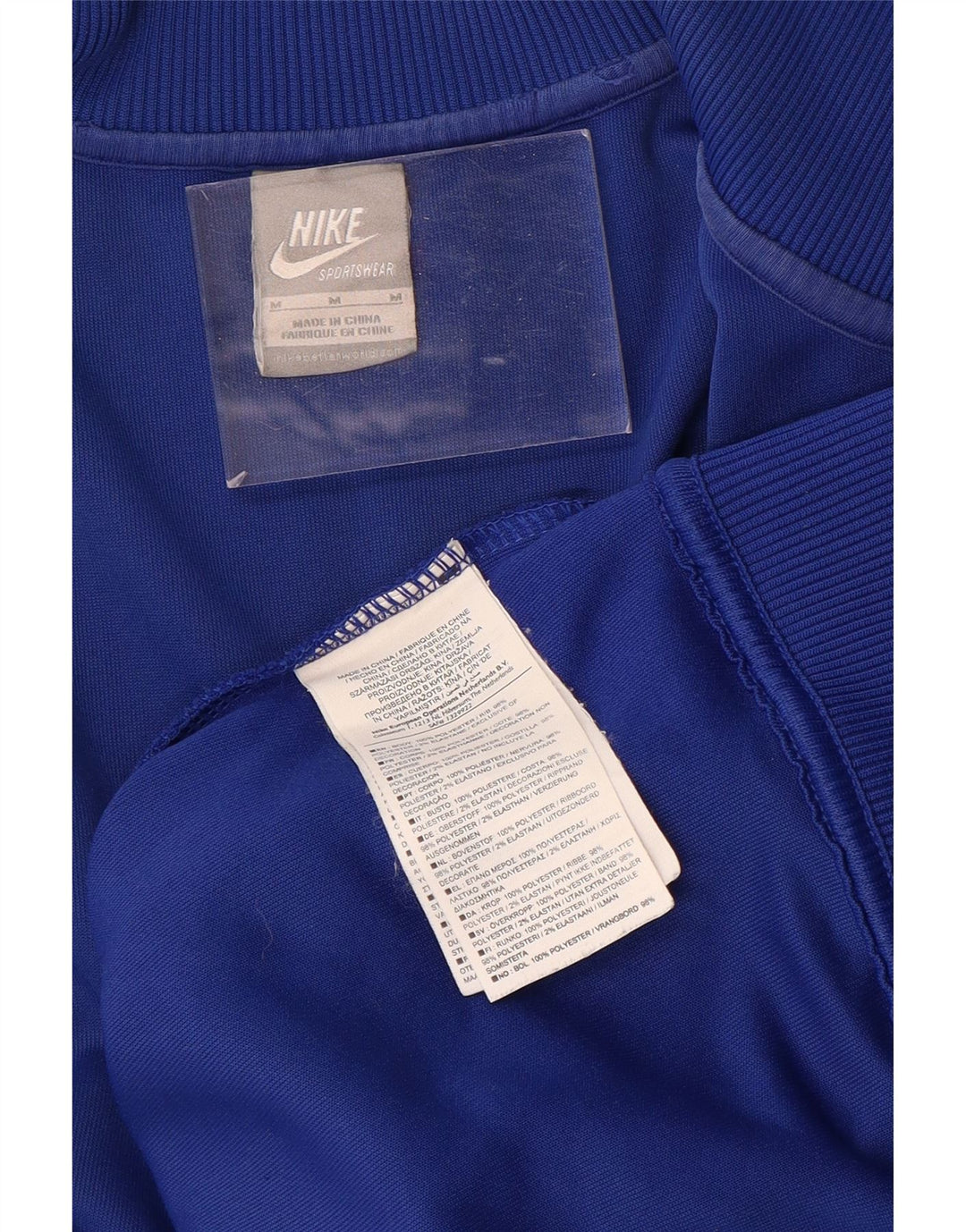 Мужской спортивный костюм NIKE с графическим рисунком, верхняя куртка, средний синий полиэстер с цветными блоками