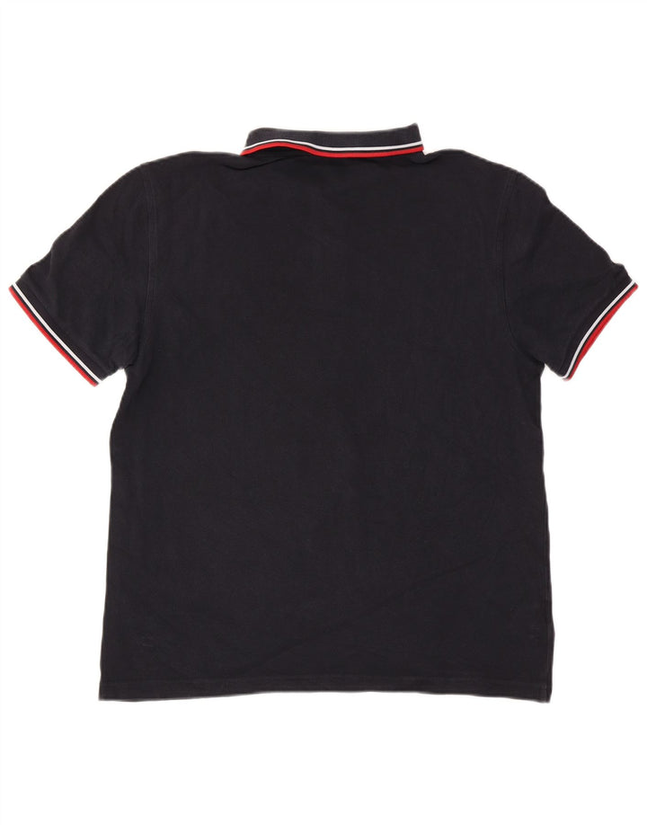 Мужская рубашка-поло Fred Perry, хлопковая темно-синяя полоска большого размера
