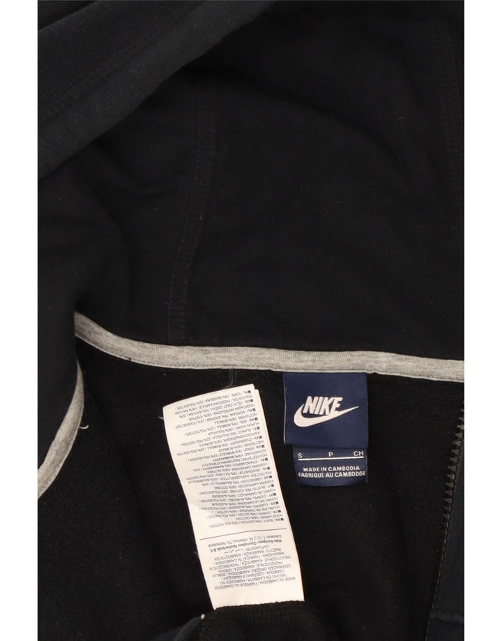 Мужской свитер с капюшоном на молнии NIKE, маленький черный, хлопковый