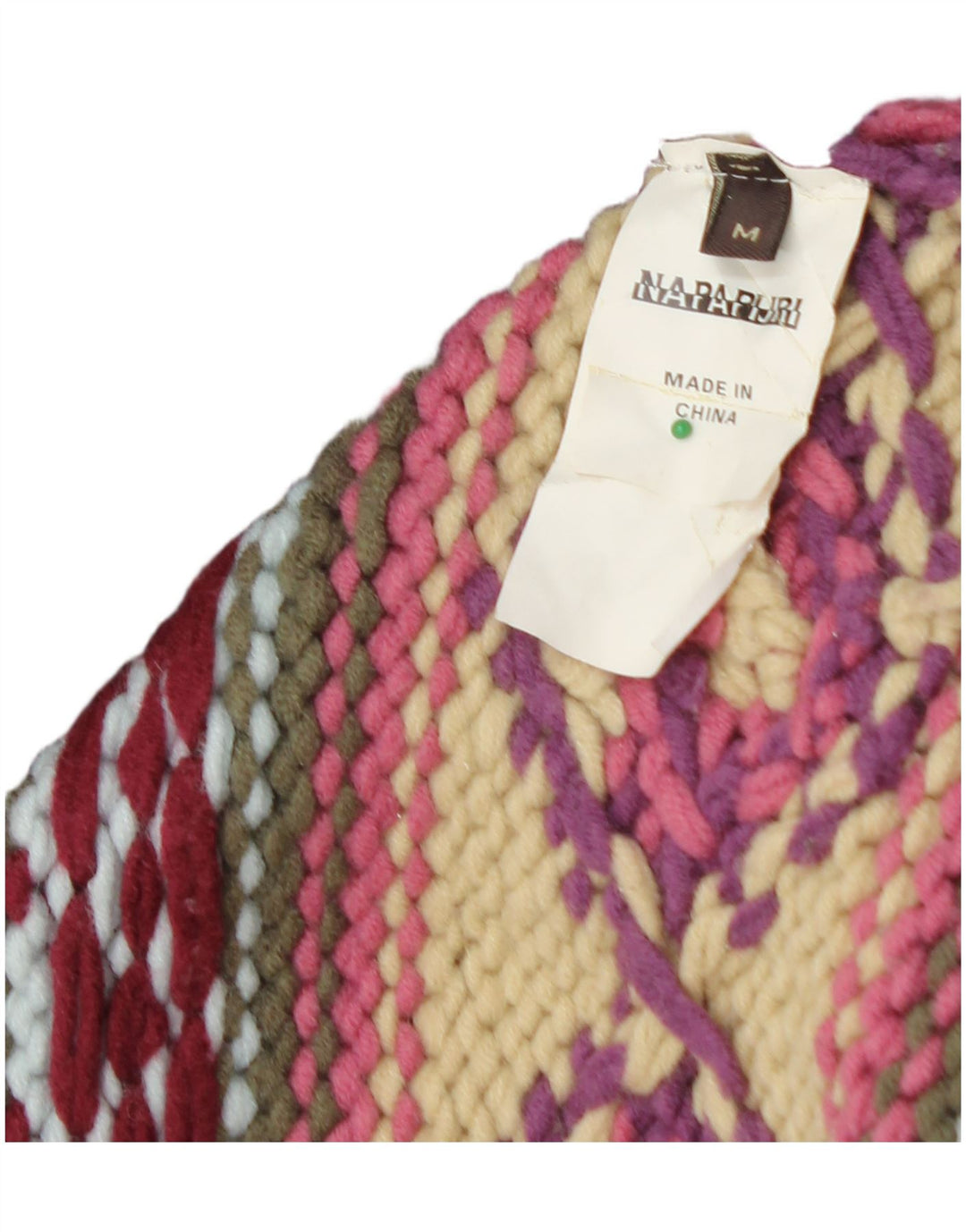 NAPAPIJRI Womens Graphic Cardigan Sweater UK 12 Medium Brown Geometric