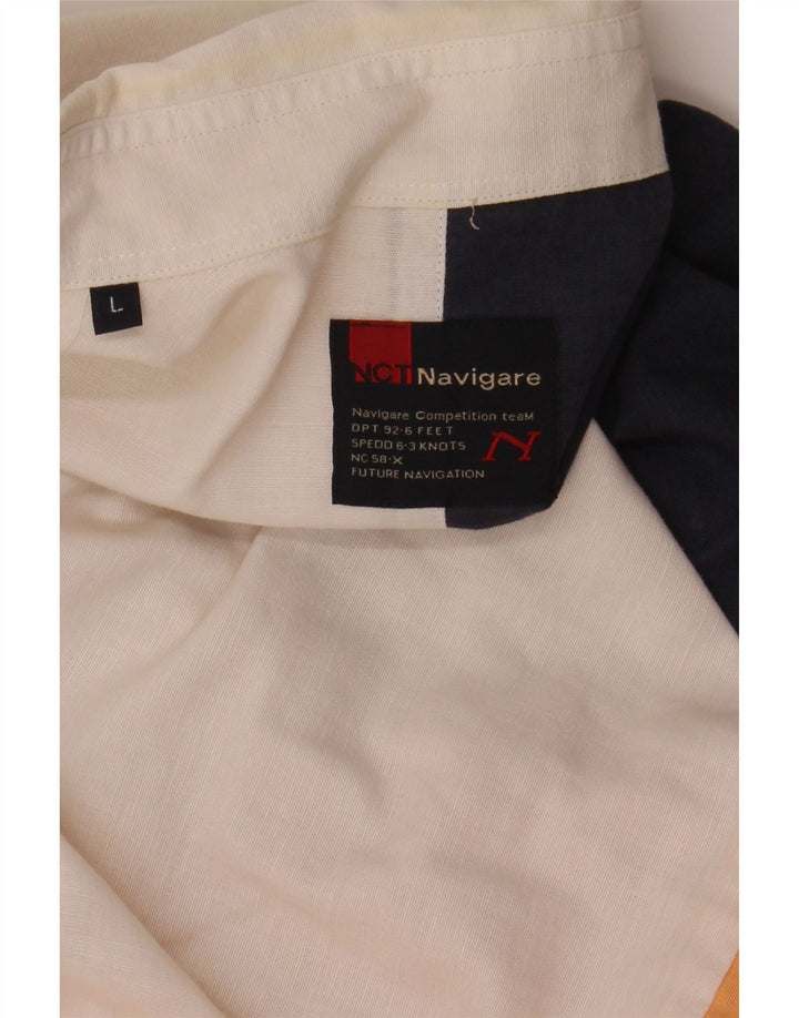 Мужская рубашка с коротким рукавом Navigare, большая оранжевая, цветных блоков